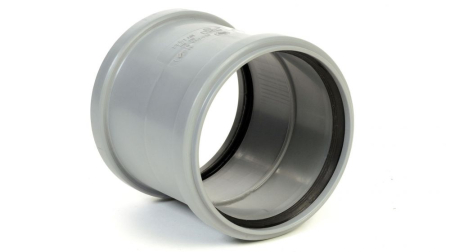 Teava PP/PVC si fitinguri - mufa-dubla-polipropilena-canalizare-interioara-gri-50mm