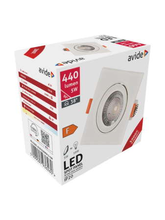 Proiectoare Led - spot-led-incorporat-avide-patrat-aldls38ww-s-5w-metal-alb-5w-lumina-calda
