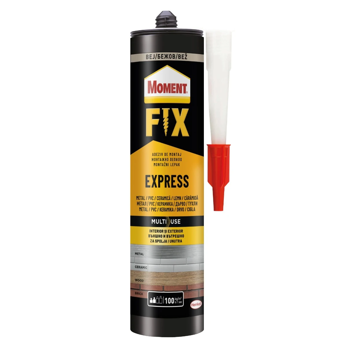 Siliconi, adezivi si benzi - Adeziv pentru suprafețe multiple Moment Fix Express, 375g, culoare bej – yceinstal.ro