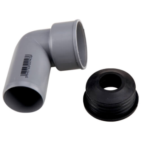 Teava PP/PVC si fitinguri - corp-curba-tehnica-polipropilena-cu-garnitura-gri-32mm