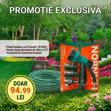 Gradina - pachet-complet-furtun-gradina-verto-20m-pistol-hanbon