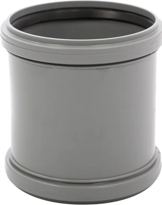 Teava PP/PVC si fitinguri - mufa-dubla-polipropilena-imbinare-tevi-scurgere-gri-32mm