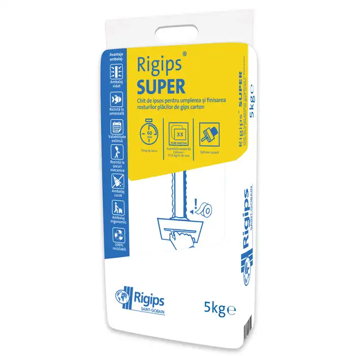 Materiale De Constructii - Sac Super Rigips 5 kg - Material de îmbinare și finisare pentru plăci de gips-carton