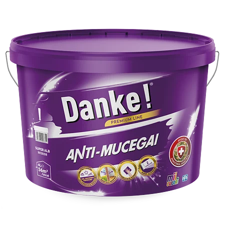 Materiale De Constructii - Vopsea lavabilă Danke 4L anti-mucegai, alb mat pentru baie și bucătărie – yceinstal.ro