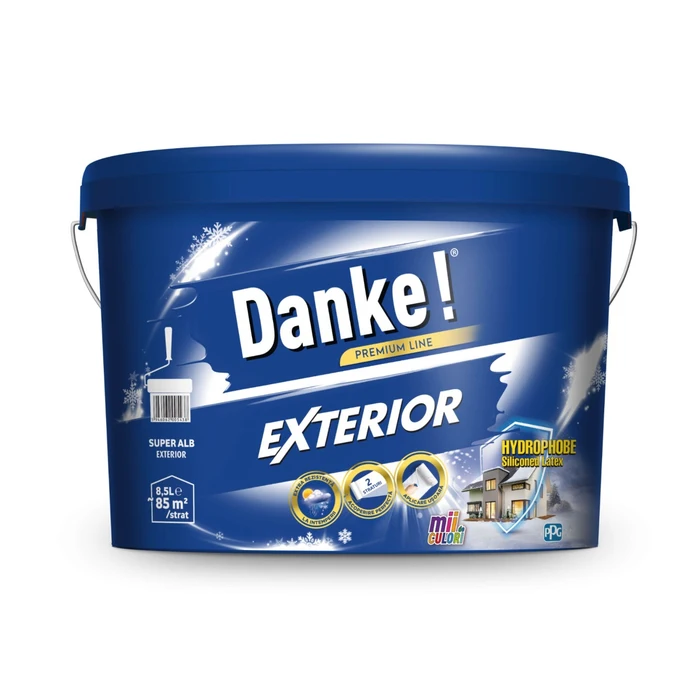 Materiale De Constructii - Vopsea lavabilă Danke 8.5L pentru exterior, culoare alb mat, rezistență la UV și intemperii – yceinstal.ro