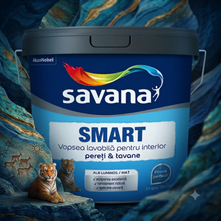 Materiale de construcții - vopsea-lavabila-interior-savana-smart-8-5-litri-alb