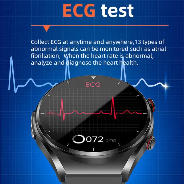 Ceas Smartwatch, Masurare glicemie,.YNNA®, Tensiune arteriala, EKG, Monitorizare somn, Negru [4]