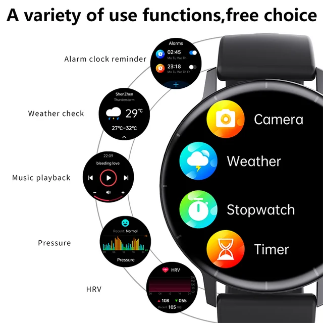 Ceas Smartwatch, . YNNA®, Masurare glicemie, Meniu in limba Romana, Apel Bluetooth, Tensiune arteriala, EKG, Negru [6]