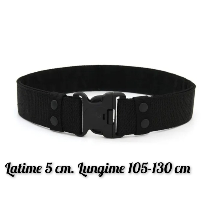 Curea Tactică YNNA® Combat, Reglabilă 105-130 cm, Negru – Durabilitate și Confort [2]