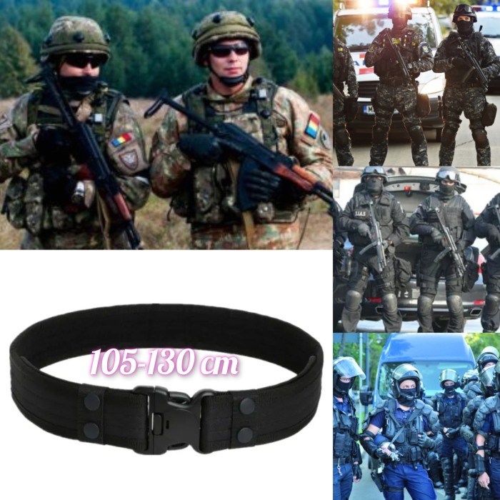 Curea Tactică YNNA® Combat, Reglabilă 105-130 cm, Negru – Durabilitate și Confort [3]