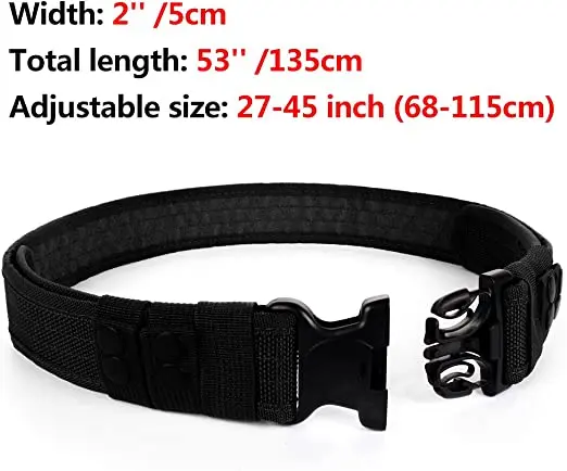 Curea Tactică YNNA® Combat, Reglabilă 105-130 cm, Negru – Durabilitate și Confort [8]