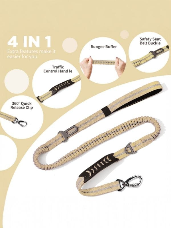 Lesa Elastică Tactică YNNA® ,Caine, Prindere Centură Auto, Anti-Șoc, până la 70 kg, Kaki [3]