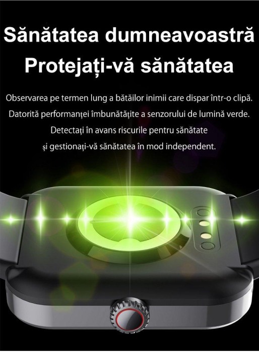 Smartwatch, cu functii pentru glicemie,Roz,Negru, Smartwach. [3]