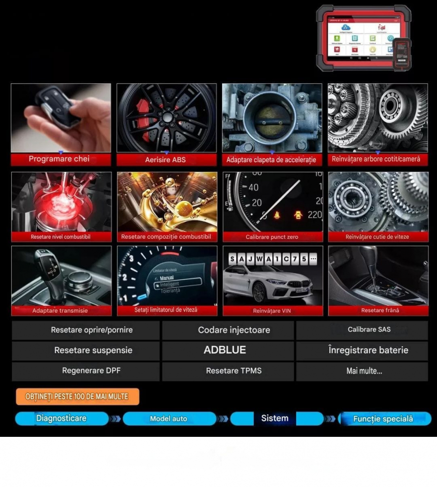 Tester de diagnoza auto multimarca .YNNA® LAUNCH X431 CRP919E BT display 7 inch, OBD2 Scanner [6]