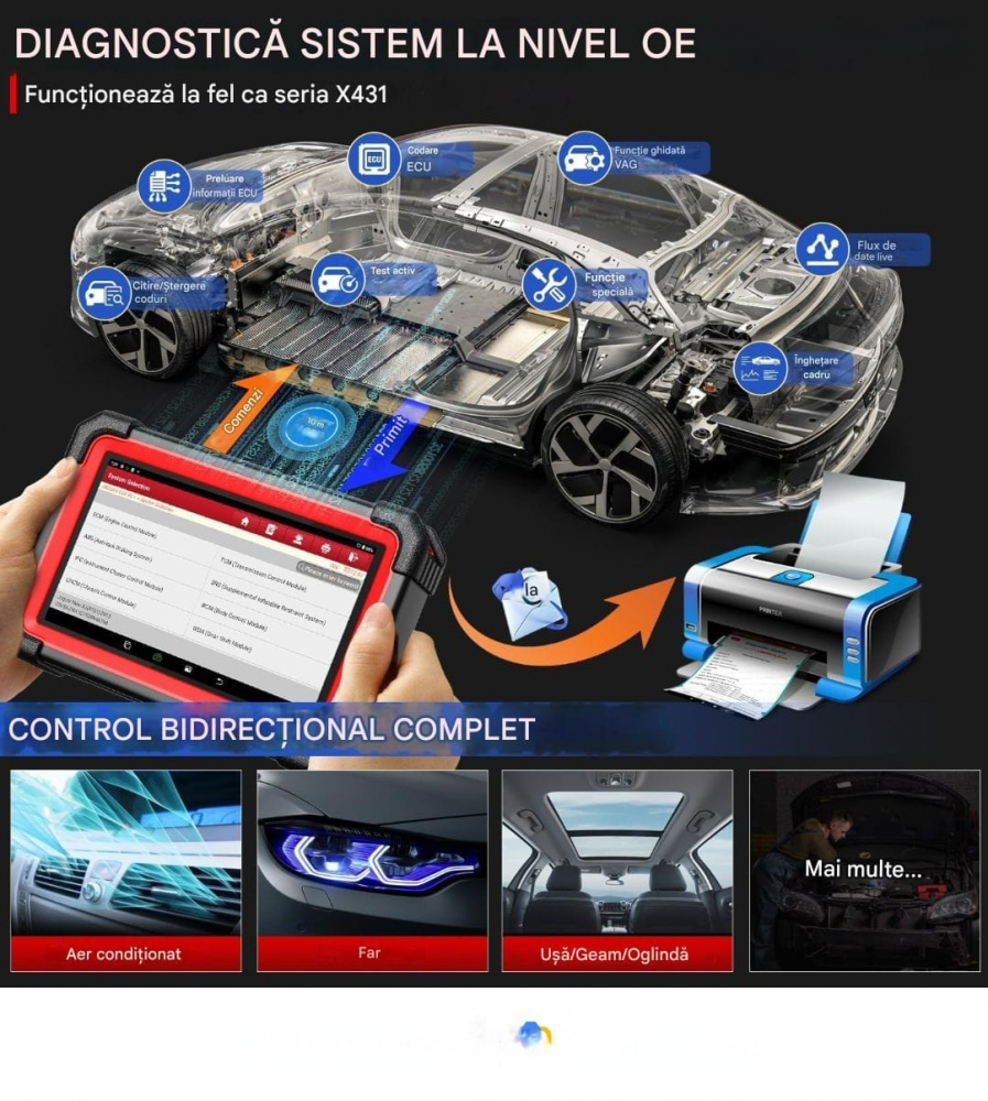 Tester de diagnoza auto multimarca .YNNA® LAUNCH X431 CRP919E BT display 7 inch, OBD2 Scanner [2]