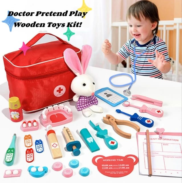 Trusă Doctor pentru Copii .YNNA® – Set Medical din Lemn cu 24 de Piese [2]