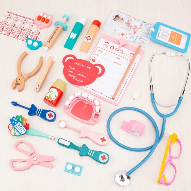 Trusă Doctor pentru Copii .YNNA® – Set Medical din Lemn cu 24 de Piese [4]