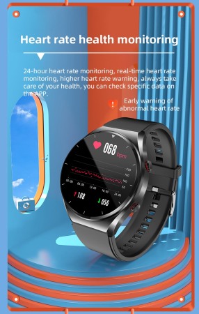 Ceas Smartwatch, Masurare glicemie,.YNNA®, Tensiune arteriala, EKG, Monitorizare somn, Negru [5]