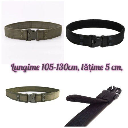 Curea Tactică YNNA® Combat, Reglabilă 105-130 cm, Negru – Durabilitate și Confort [6]