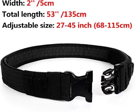 Curea Tactică YNNA® Combat, Reglabilă 105-130 cm, Negru – Durabilitate și Confort [7]