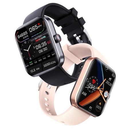 Smartwatch, cu functii pentru glicemie,Roz,Negru, Smartwach.