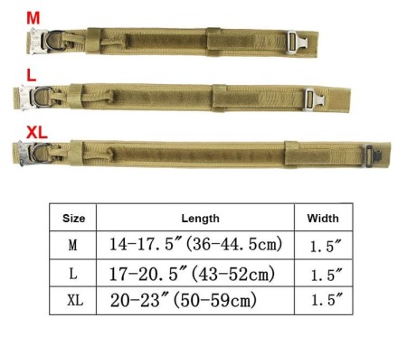 Dog/Pet Shop - Zgarda Tactica Caine, .YNNA®, Reglabil, Maner si inchidere metalica robusta, Rezistent la uzura, Potrivit pentru antrenamentul cainilor de talie medie si mare, Nylon, Kaki