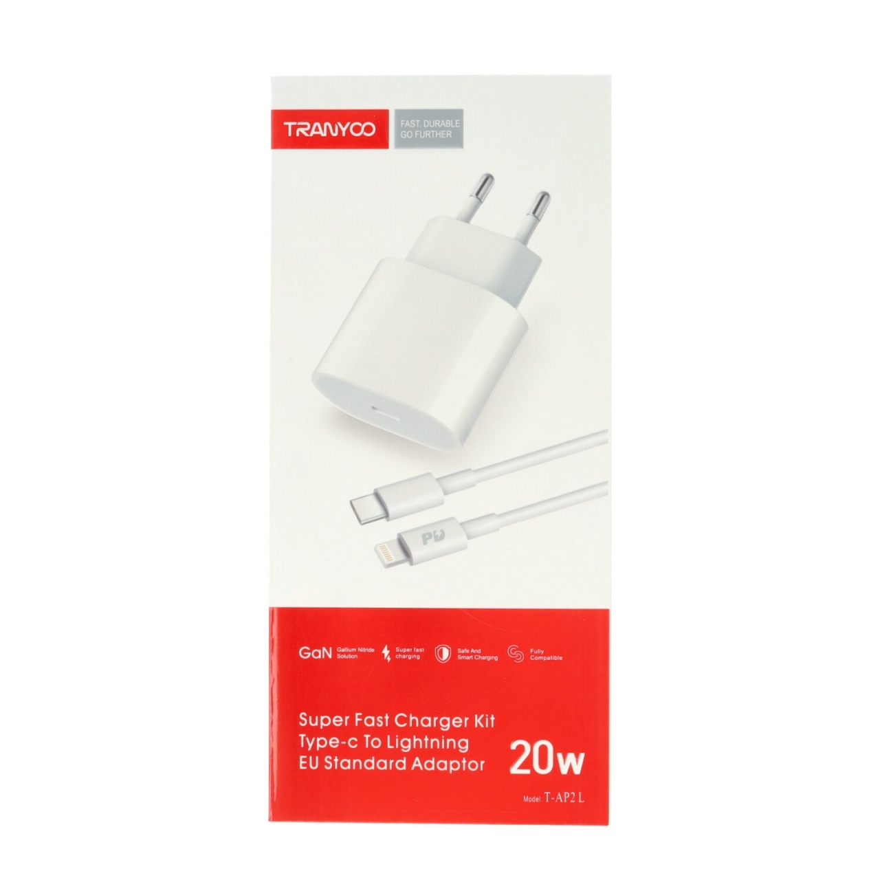 Incarcatoare si cabluri - Incarcator priza Tranyoo 20W, USB-C, cablu Lightning la USB-C inlcus, Alb