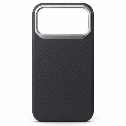 Huse telefoane - Husa protectie iPhone 18 Pro, Black, Slim Carbon MagSafe
