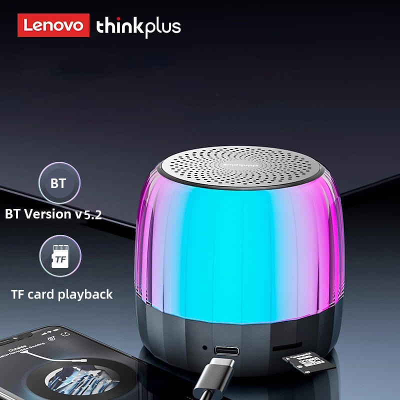 Boxa portabila Lenovo, 3W, Negru, Bluetooth 5.2, USB-C, iluminare RGB [3]