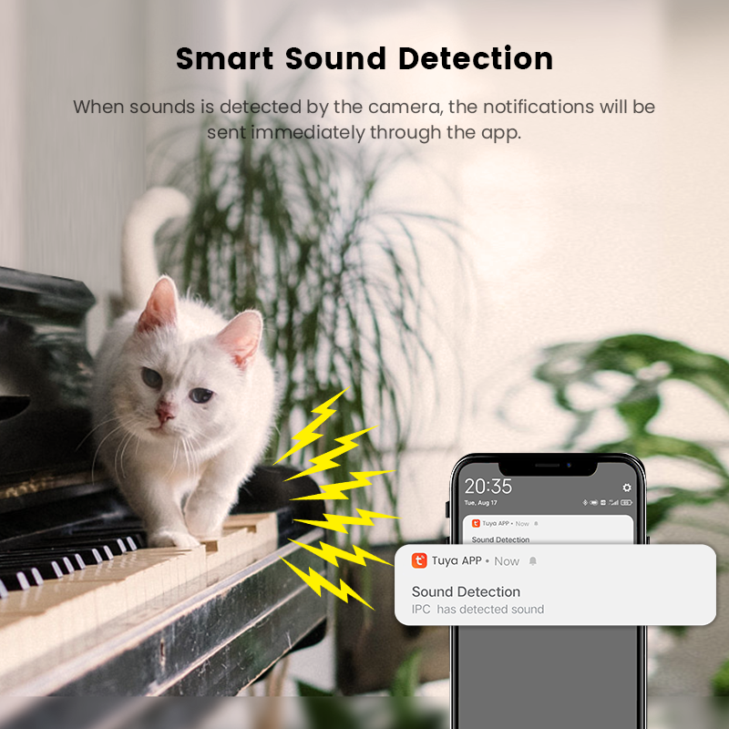 Camera inteligenta de Supraveghere - detectare AI a miscarii, sunetului, rotire 360º orizontala, 90º verticala, mod noapte automat [5]