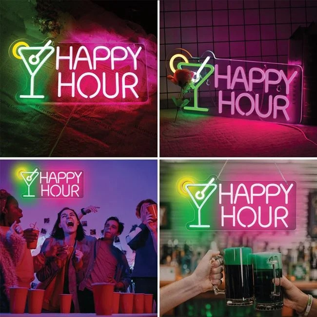 Lampa LED Neon Happy Hour Cocktail 43x21cm [3]