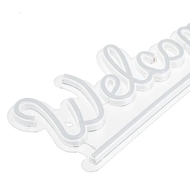 Lampa LED Neon Welcome Roz Bleu 41x16cm [4]