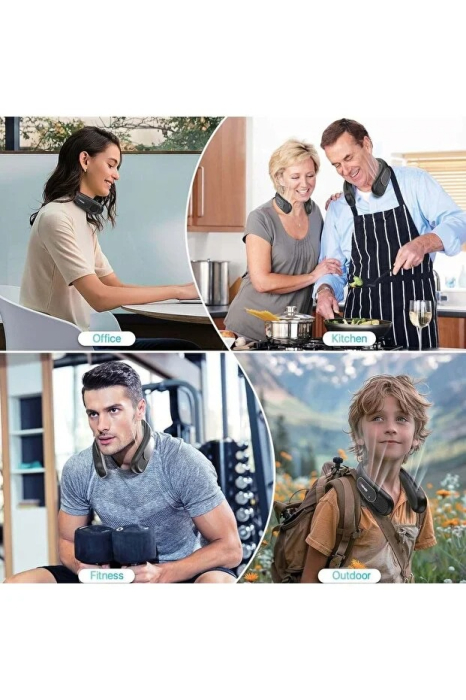 Ventilator Portabil pentru Gat, USB Reincarcabil, Negru [2]