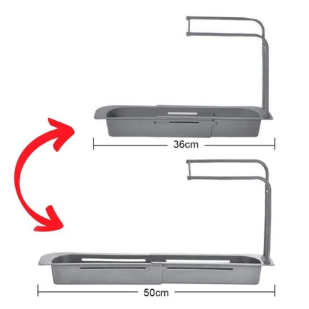 Suport Organizator Extensibil Gri pentru Chiuveta 36–50 cm [1]