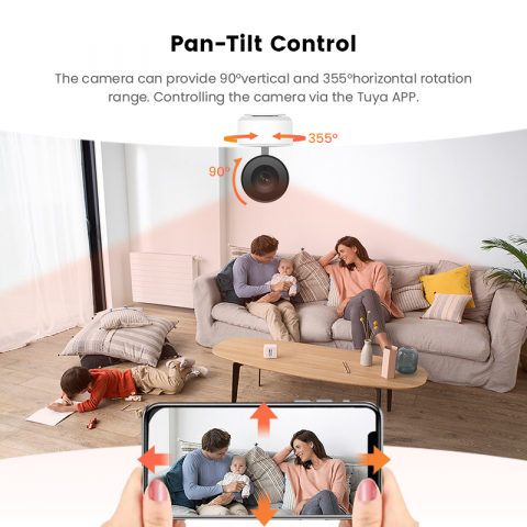 Camera inteligenta de Supraveghere - detectare AI a miscarii, sunetului, rotire 360º orizontala, 90º verticala, mod noapte automat [5]