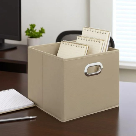 Organizare & Depozitare - Cutie Depozitare Textila Bej 20 x 20 x 20 cm