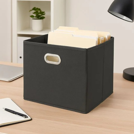 Casa si Ingrijire Personala - Cutie Depozitare Textila Negru Antracit 20 x 20 x 20 cm