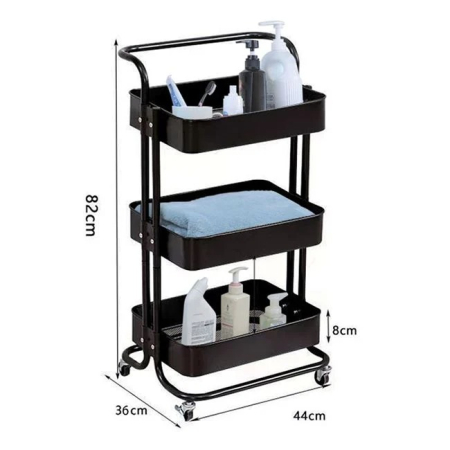 Etajera Metalica Neagra cu 3 Nivele 44 x 36 x 82 cm [1]
