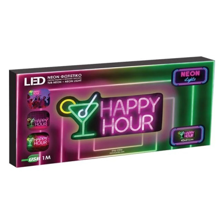 Lampa LED Neon Happy Hour Cocktail 43x21cm [4]