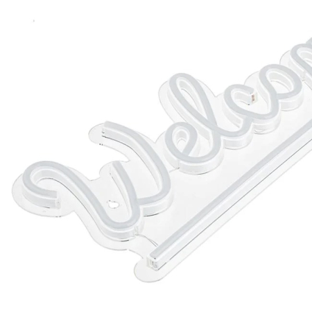 Lampa LED Neon Welcome Roz Bleu 41x16cm [3]