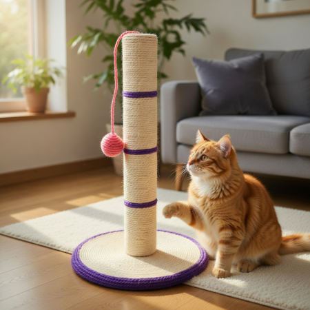 Pet Shop - Suport pentru Ascutit Unghii Pisici cu Baza si Minge