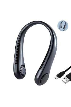 Gadgeturi portabile - Ventilator Portabil pentru Gat, USB Reincarcabil, Negru