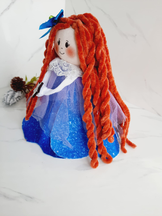 Decoratiune zana cu rochie albastra [2]