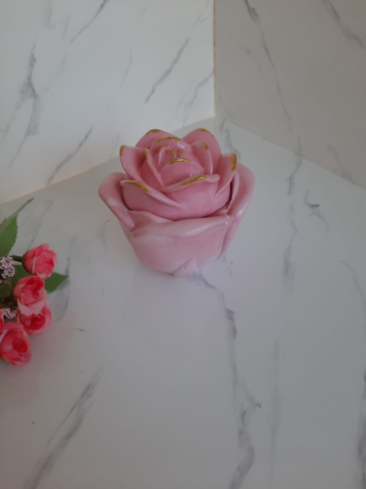 Lumanare in recipient ceramic trandafir [3]