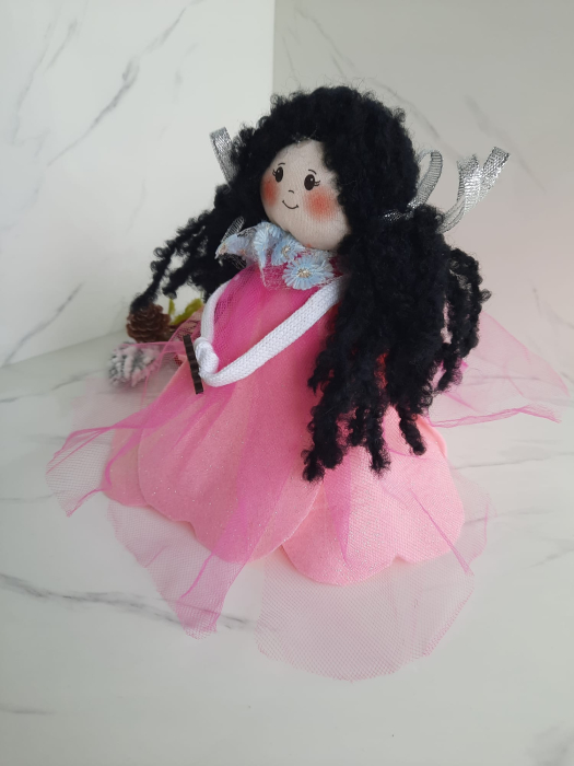 Decoratiune zana cu rochie roz [2]