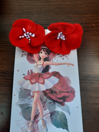 Cercei - Cercei rosii cu stamine lila