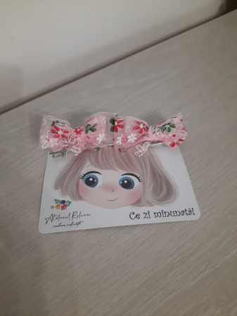 Accesorii par fete - Set clame cu funde roz