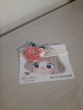 Accesorii par fete - Bentita on size cu floare roz