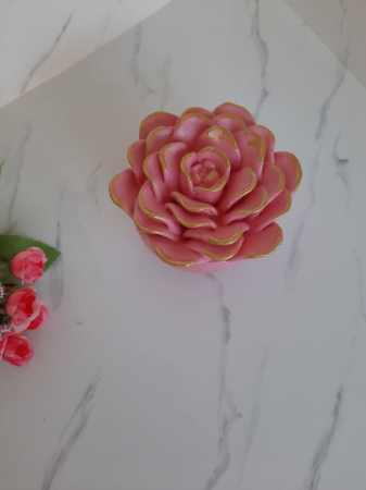 Lumanare in recipient crizantema roz [2]