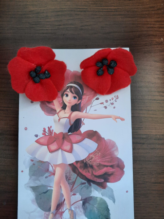 Cercei - Cercei mac cu stamine negre